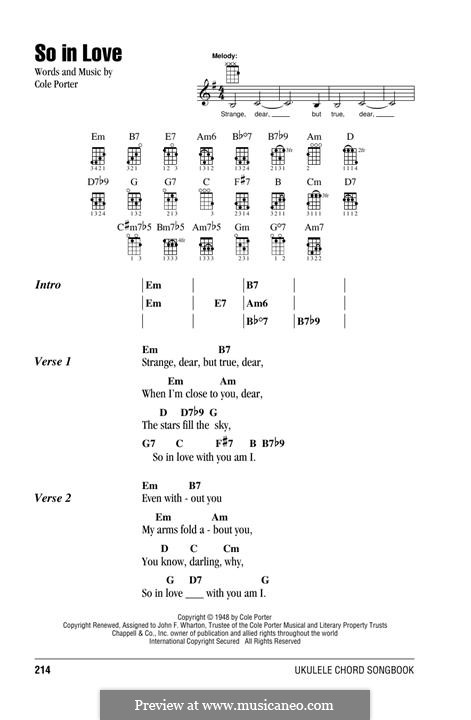 So in Love: For ukulele by Cole Porter