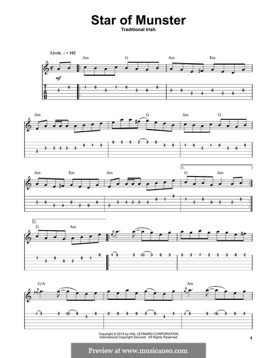 Star of Munster: For guitar with tab by folklore