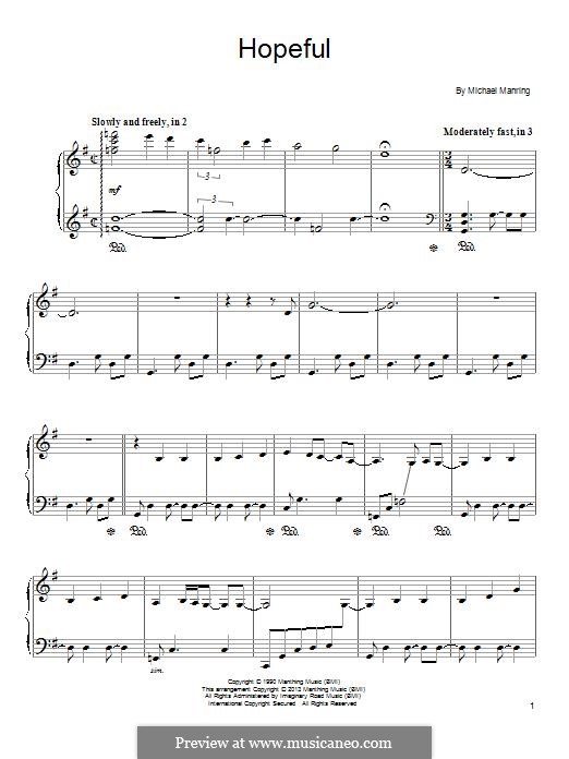 Hopeful: For piano by Michael Manring