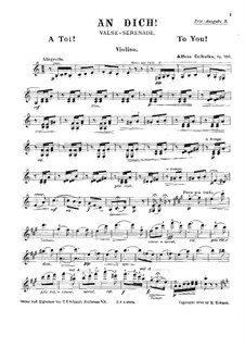 To You, Op.390: Violin part by Alphons Czibulka