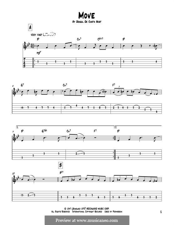 Move: For guitar with tab by Miles Davis