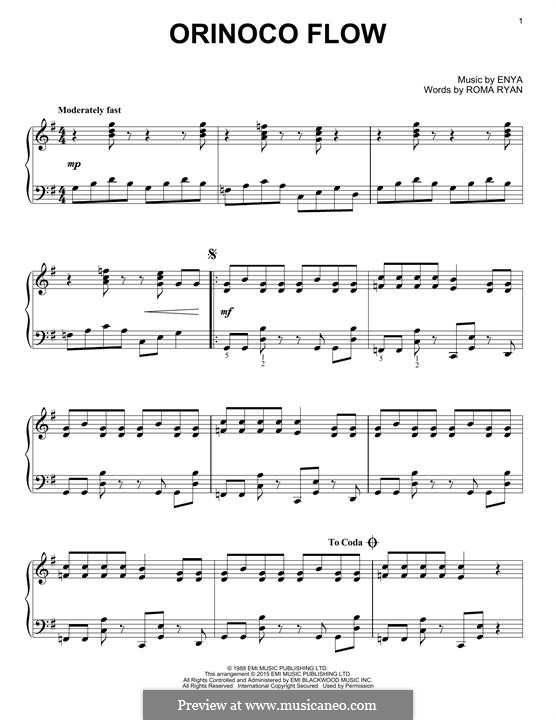 Orinoco Flow: For piano by Enya