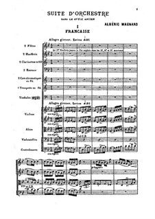 Suite d’orchestre dans le style ancien, Op.2: Suite d’orchestre dans le style ancien by Albéric Magnard
