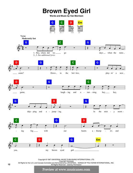 Vocal version: Melody line by Van Morrison