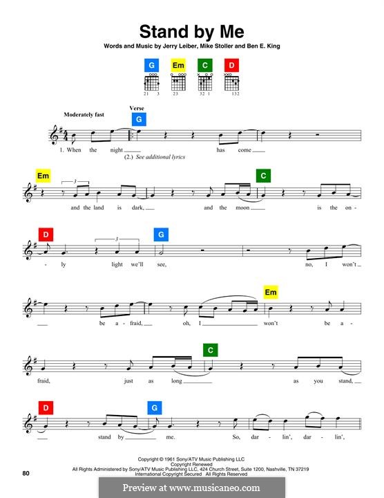 Stand By Me: Melody line by Ben E. King, Jerry Leiber, Mike Stoller