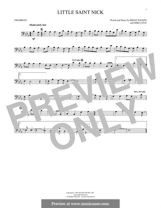 Little Saint Nick (The Beach Boys): For trombone by Brian Wilson, Mike Love