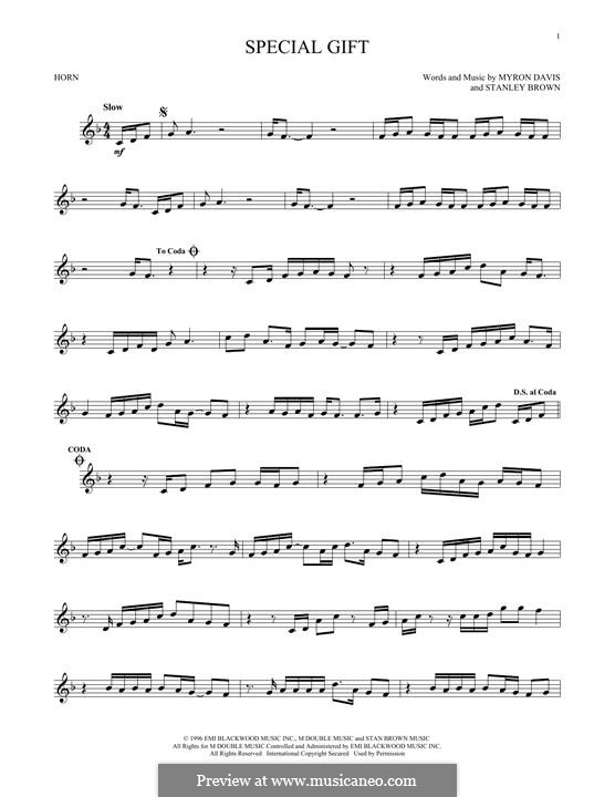 Special Gift (The Isley Brothers): For horn by Myron Davis, Stanley Brown
