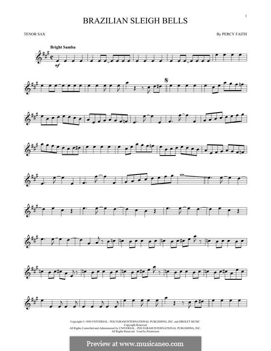 Brazilian Sleigh Bells: For tenor saxophone by Percy Faith