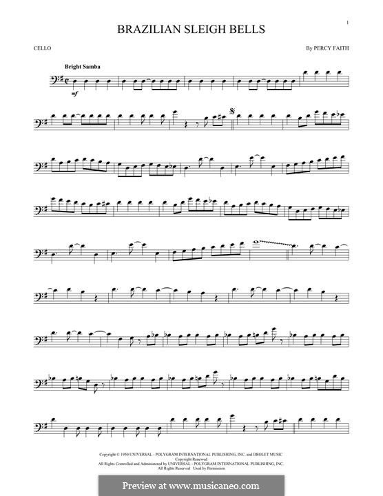 Brazilian Sleigh Bells: For cello by Percy Faith