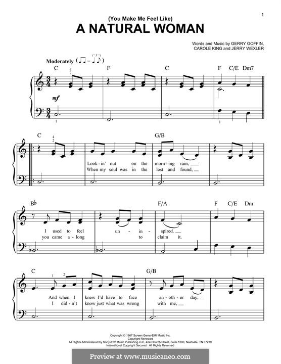 (You Make Me Feel Like) A Natural Woman (Aretha Franklin): For piano by Carole King, Gerry Goffin, Jerry Wexler