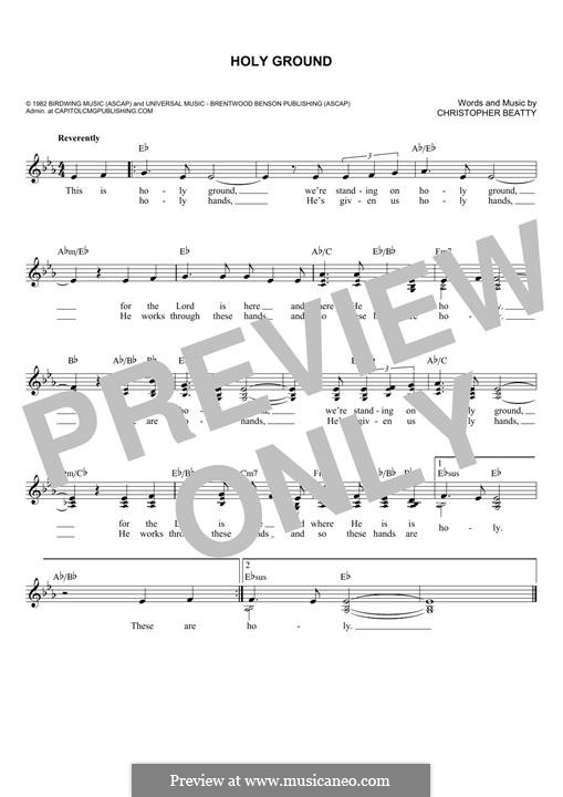 Holy Ground Script Holy Ground by C. Beatty - sheet music on MusicaNeo