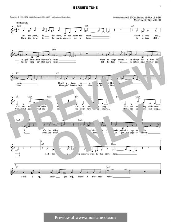 Bernie's Tune: Melody line by Bernie Miller