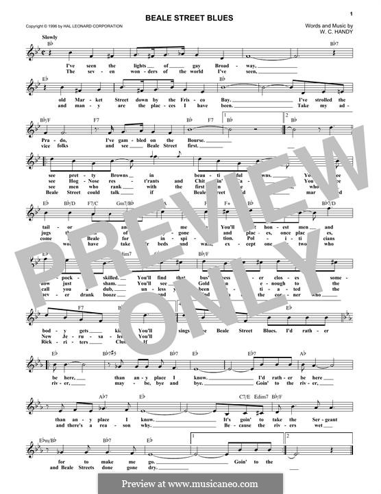 Beale Street Blues: Melody line by William Christopher Handy