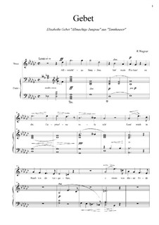 Gebet der Elisabet: Für Stimme und Klavier by Richard Wagner