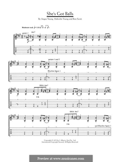 She's Got Balls (AC/DC) by A. Young, B. Scott, M. Young on MusicaNeo
