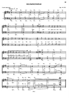Nine Vocal Quartets, Op.88: No.6 Lullaby by César Cui