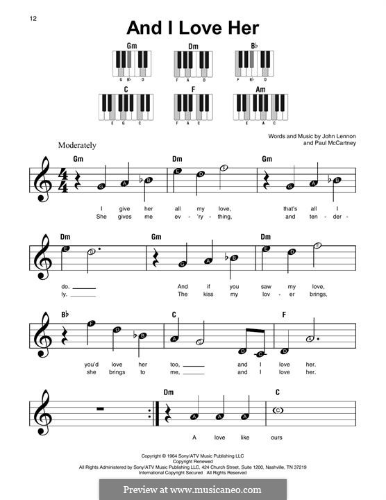 And I Love Her The Beatles By J Lennon P Mccartney On Musicaneo