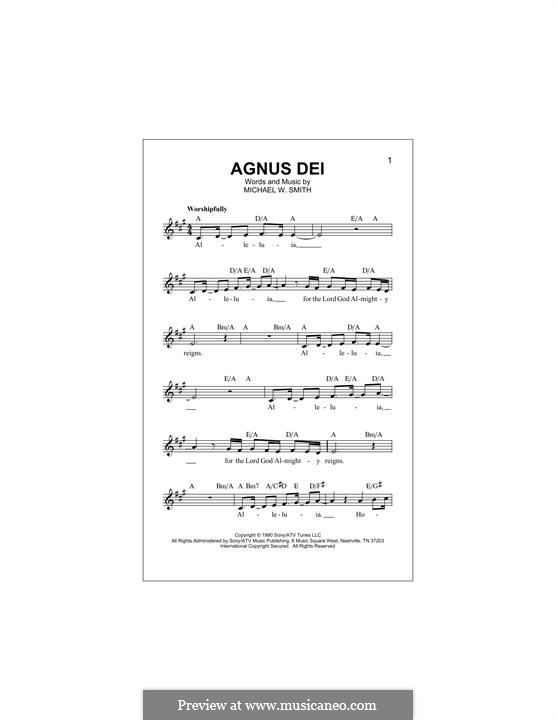 Agnus Dei: Melody line by Michael W. Smith