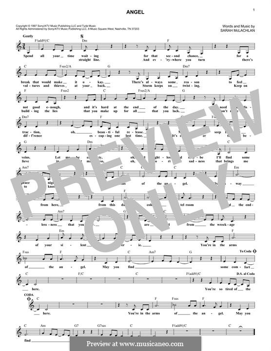 Angel: Melody line by Sarah McLachlan