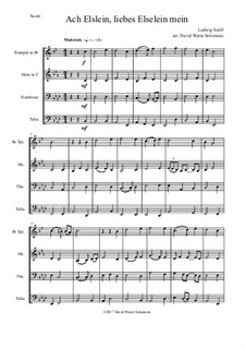 Ach Elslein, liebes Elselein mein: For brass quartet by Ludwig Senfl