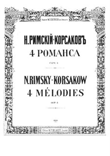 Four Romances, Op.4: Complete set by Nikolai Rimsky-Korsakov