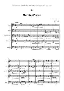 No.1 Morning Prayer: For woodwind quintet by Pyotr Tchaikovsky