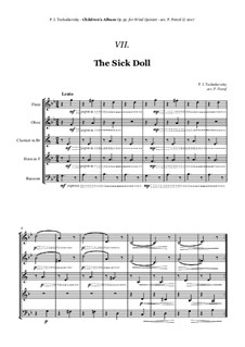 No.6 The Sick Doll: For woodwind quintet by Pyotr Tchaikovsky