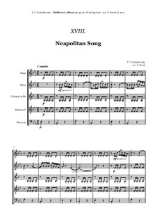 No.18 Neapolitan Song: For woodwind quintet by Pyotr Tchaikovsky