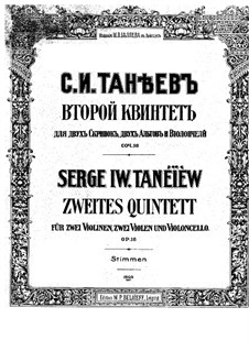 String Quintet No.2 in C Major, Op.16: Violin I part by Sergei Taneyev