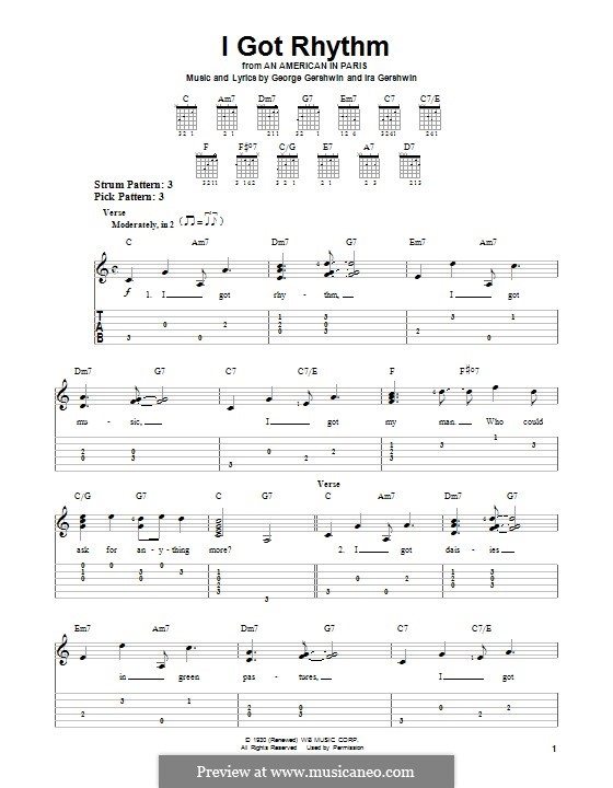 Instrumental version: For guitar with tab by George Gershwin