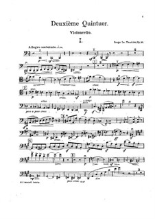 String Quintet No.2 in C Major, Op.16: Cello part by Sergei Taneyev