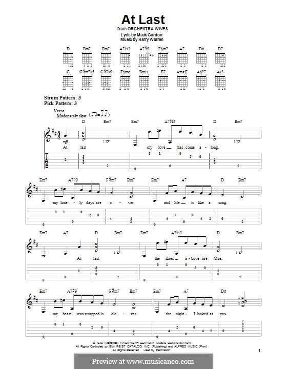 At Last Etta James Chord Chart