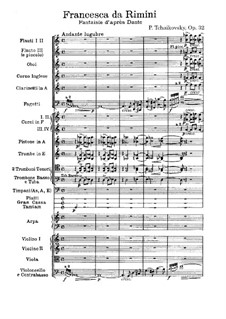 Francesca da Rimini, TH 46 Op.32: Full score by Pyotr Tchaikovsky