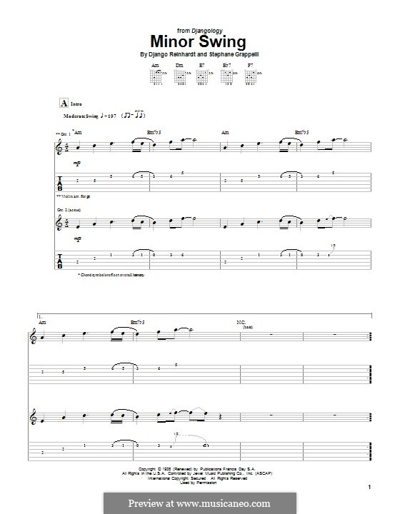 Minor Swing: For guitar with tab by Django Reinhardt