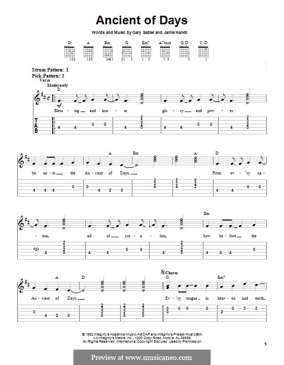 Ancient of Days: For guitar with tab by Gary Sadler, Jamie Harvill