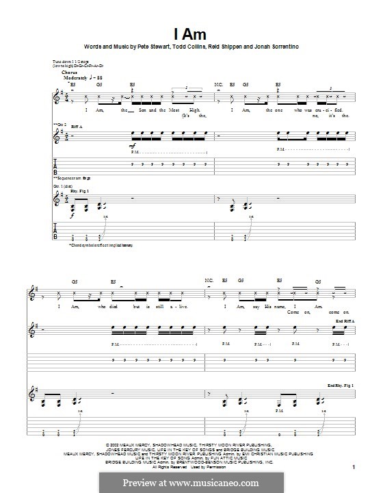 I am (Peace of Mind): For guitar with tab by Pete Stewart, Todd Collins, Reid Shippen