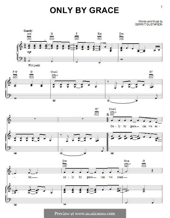 Only By Grace by G. Gustafson - sheet music on MusicaNeo