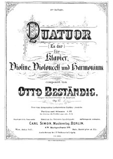 Quartet for Violin, Cello, Harmonium and Piano, Op.27: Cello part by Otto Beständig