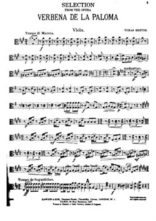 La verbena de la Paloma. Selection: Viola part by Tomás Bretón