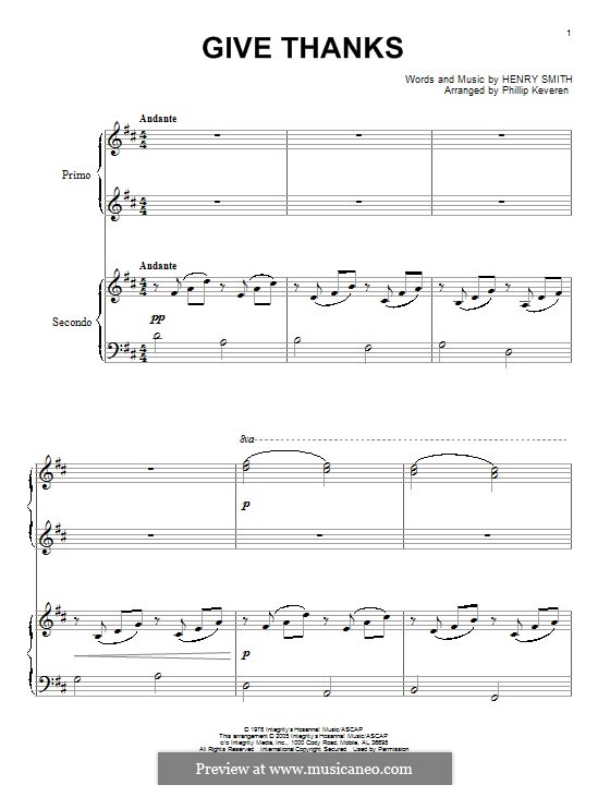 Give Thanks: For piano by Henry Smith