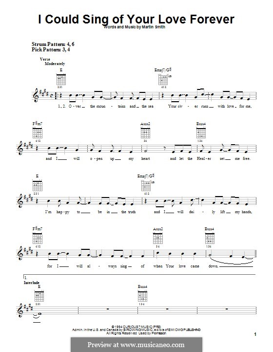 I Could Sing of Your Love Forever: For guitar with tab by Martin Smith