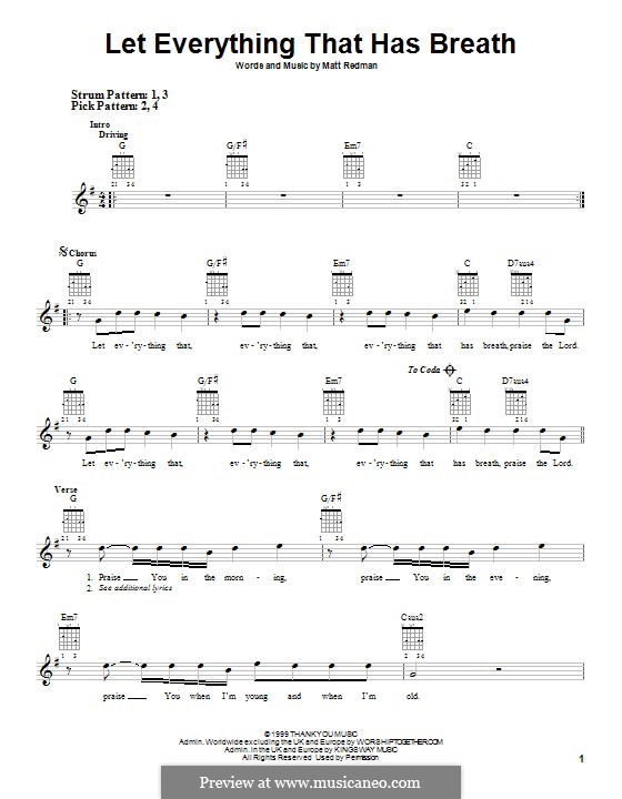 Let Everything That Has Breath: For guitar with tab by Matt Redman