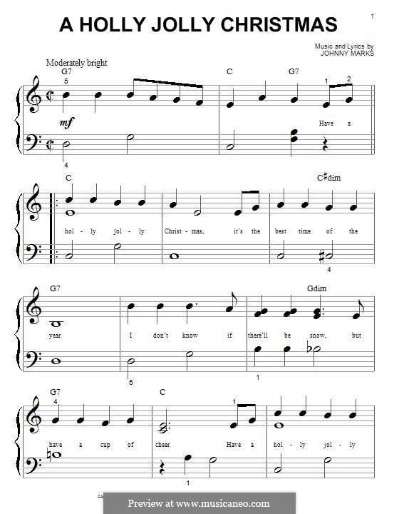 Piano version: For a single performer by Johnny Marks