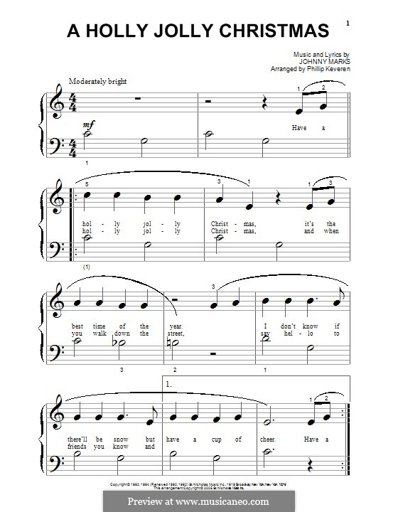 Piano version: For a single performer by Johnny Marks