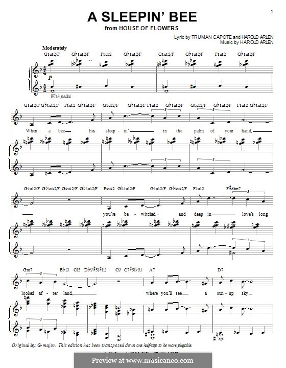 A Sleepin' Bee: For voice and piano or guitar (Audra McDonald) by Harold Arlen