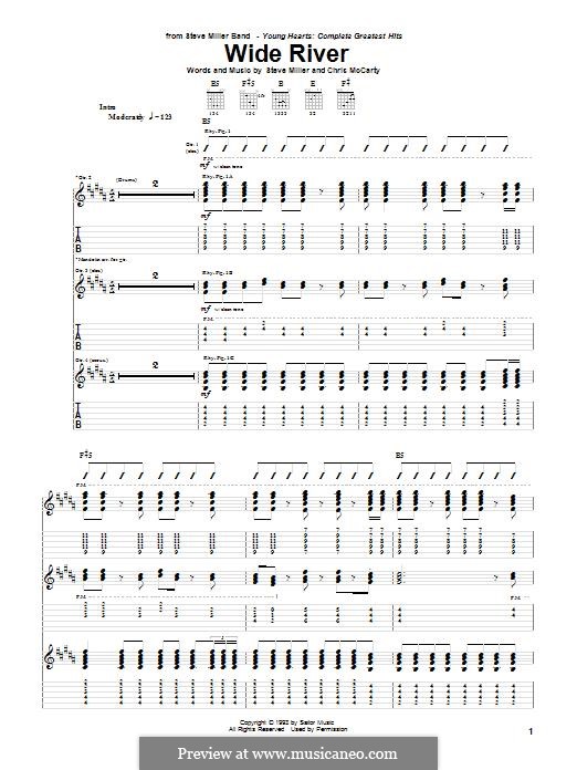 Wide River (The Steve Miller Band): For guitar with tab by Chris McCarty