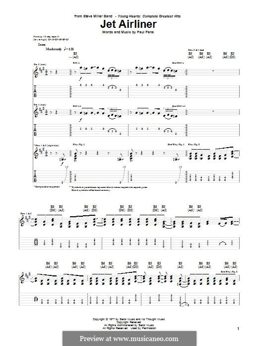 Jet Airliner (The Steve Miller Band): For guitar with tab by Paul Pena