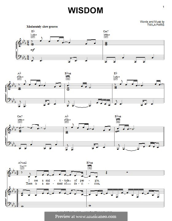 Wisdom: For voice and piano (or guitar) by Twila Paris