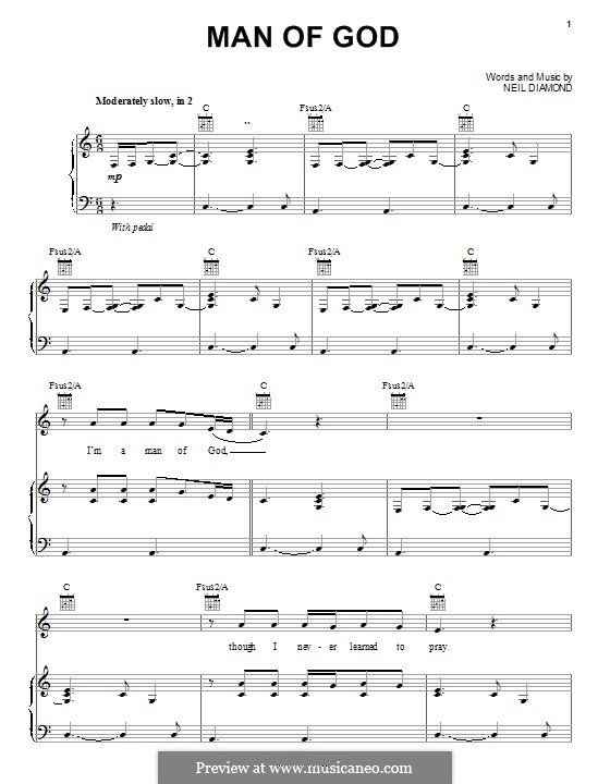 Man of God by N. Diamond - sheet music on MusicaNeo