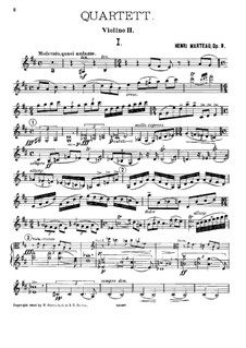 String Quartet No.2 in D Major, Op.9: Violin II part by Henri Marteau